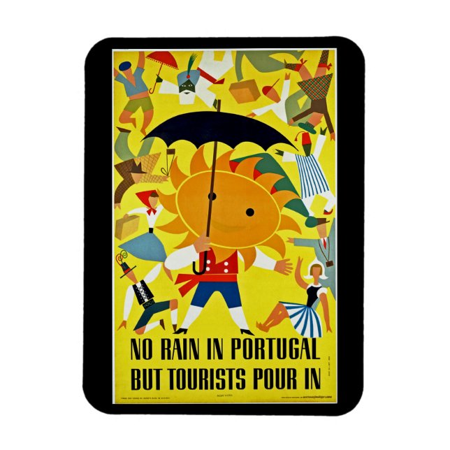 Ingen regn i Portugal~, men turistbuss i Portugal Magnet (Vertikal)