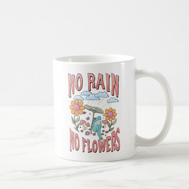 Ingen regn, inga blommor - brant Blommigt inspirat Kaffemugg (Höger)