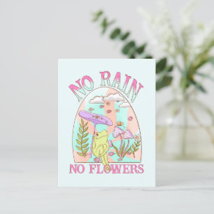 Ingen regn, inga blommor - brant Blommigt och svam Vykort