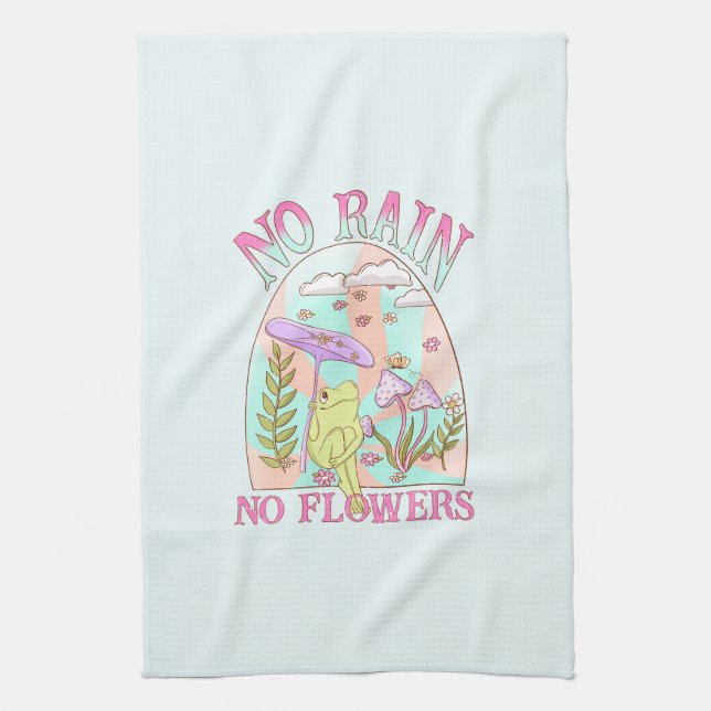 Ingen regn, inga blommor | Idéisk Blommigt och sva Kökshandduk (Vertikal)