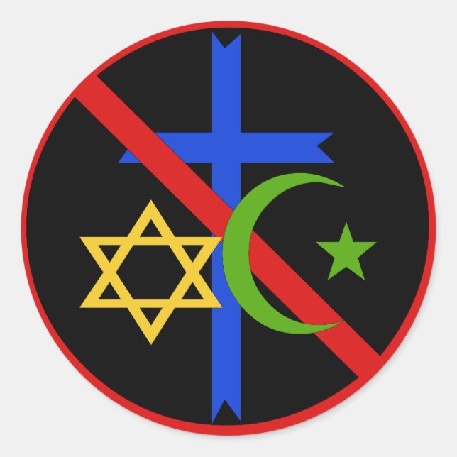 Ingen religion runt klistermärke (Framsida)