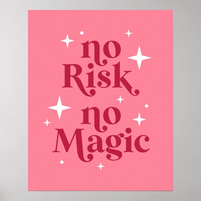 Ingen risk för magisk Rosa Poster (Framsidan)
