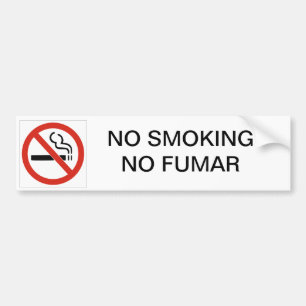 INGEN RÖKNING AV FUMAR BIR BUMPER STICKER BILDEKAL