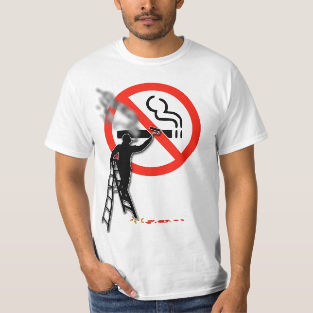 Ingen röksymbol..med målarrökning t shirt (Framsida)