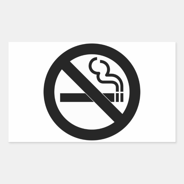 Ingen röksymbol rektangulärt klistermärke (Framsida)