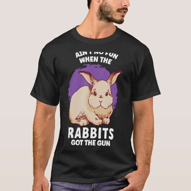 Ingen Roligt när kaninernas Har Gun Jumpy Ra T Shirt (Framsida)