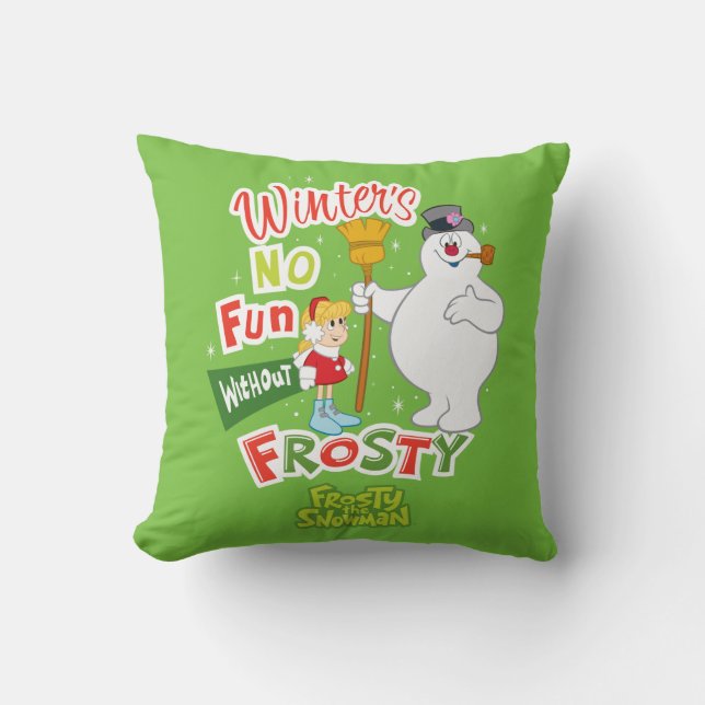 Ingen Roligt utan Frosty i Snögubbe™ Kudde (Framsida)