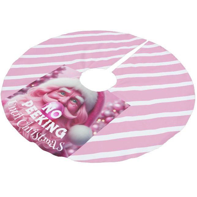 Ingen Rosa Bubble Gum Santa Julgransmatta Borstad Polyester (Vinklad)