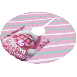 Ingen Rosa och myntbubergen Tomten Julgransmatta Borstad Polyester