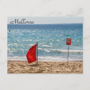 Ingen rött flagga på stranden - Mallorca Vykort