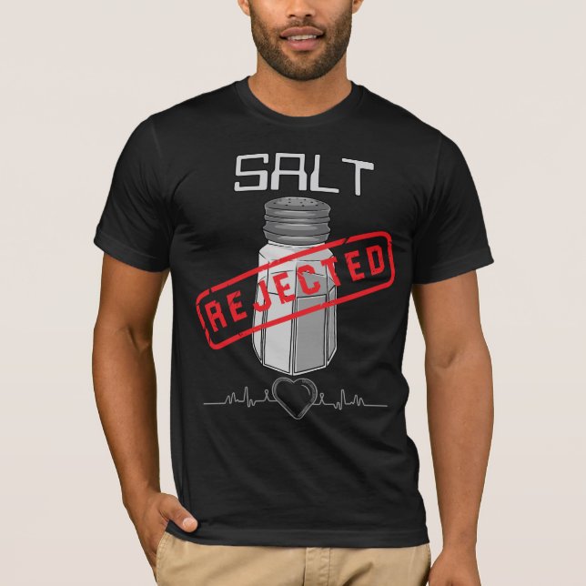 Ingen salt - låg natriumhjärtslitlig livsstil t shirt (Framsida)
