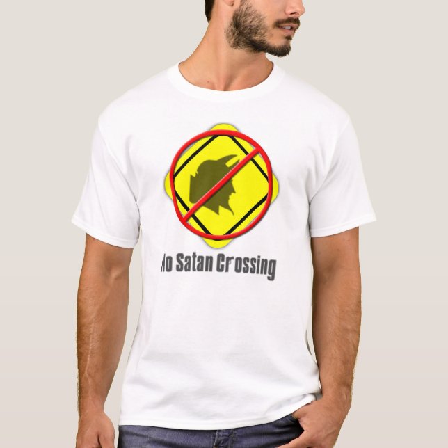 Ingen Satan korsning Tee Shirt (Framsida)