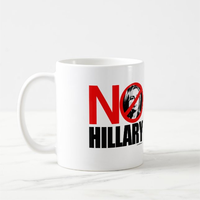 INGEN SÄTTA EN KLOCKA PÅ HILLARY - Anti Hillary Kaffemugg (Vänster)