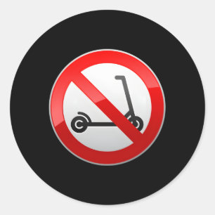 Ingen Scooter - tillåten signatur Runt Klistermärke