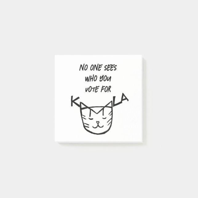 "Ingen ser vem du röstar för" Post-it Block (Framsida)