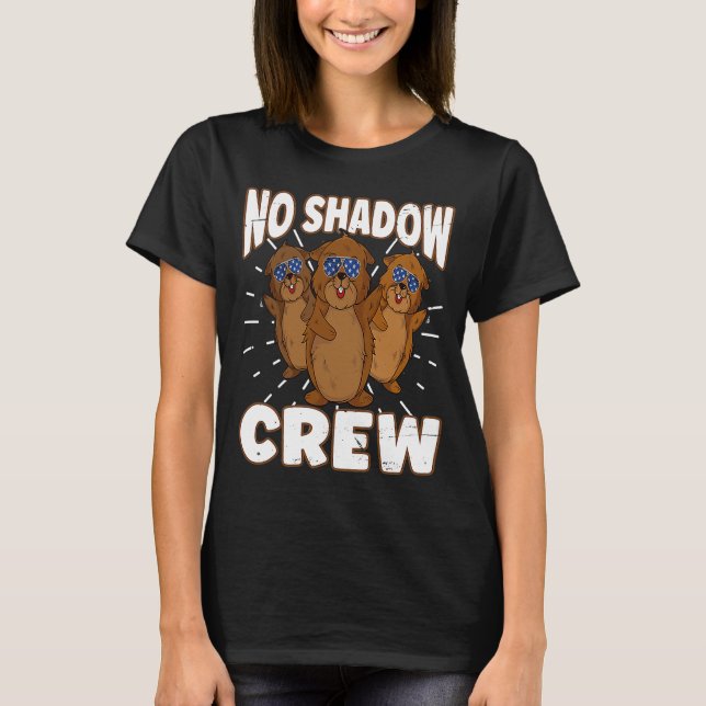 Ingen Shadow Crew Groundhog American Flagga Ground T Shirt (Framsida)