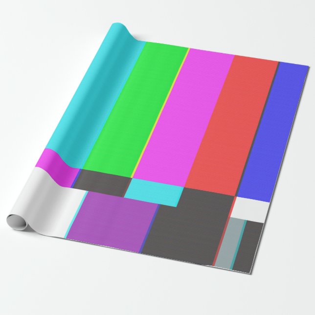 Ingen signal TV skärm med buller Presentpapper (Utrullad)