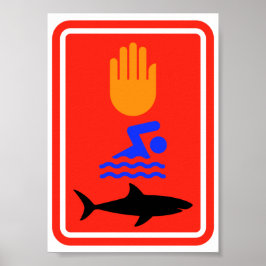 Ingen simning... Hajar i området Poster