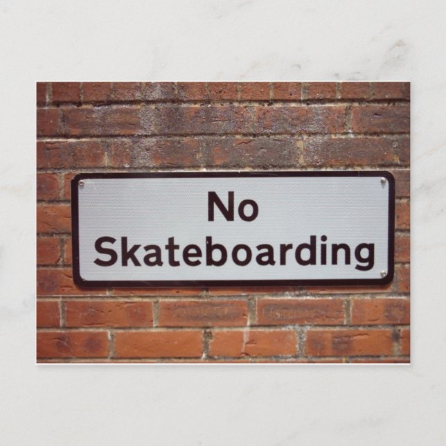 Ingen Skateboarding Vykort (Framsida)