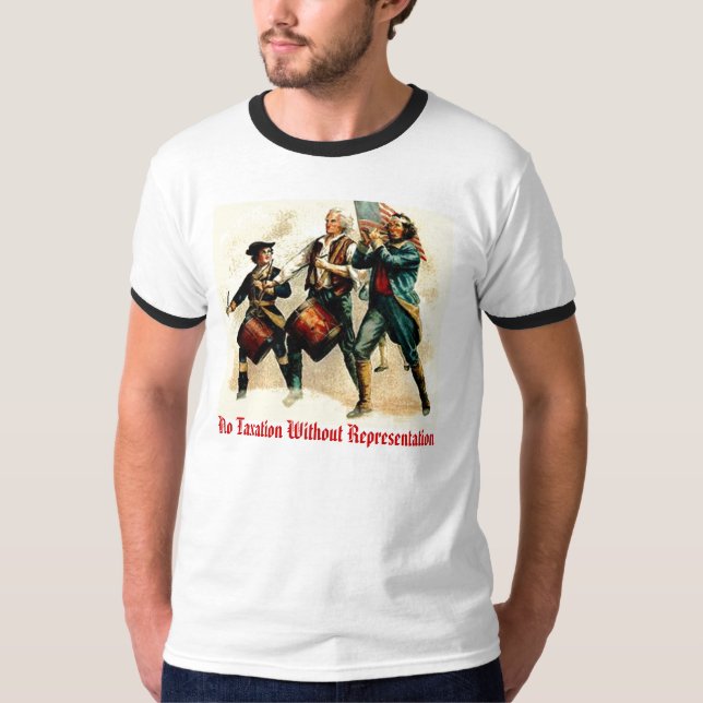 Ingen skatt utan framställning t shirt (Framsida)