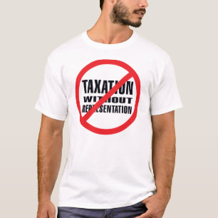 Ingen skatt utan framställning tee shirt
