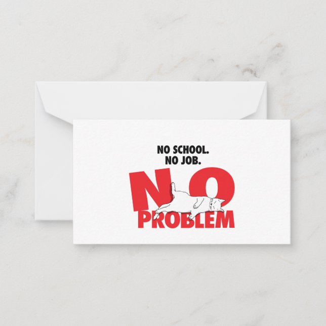 Ingen skola. Inget jobb. Inga problem. Antecknings Anteckningskort (Framsida)