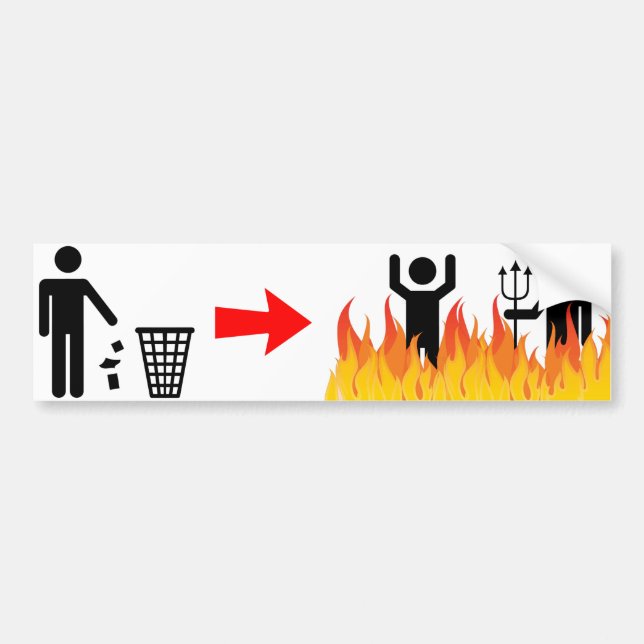 Ingen skräpa ner bildekal (Framsidan)