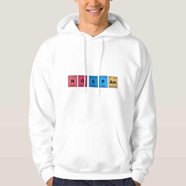 Ingen skräppost Periodic Bord Hoodie (Framsida)
