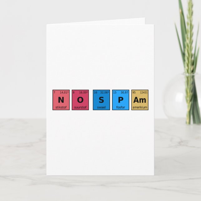 Ingen skräppost Periodic Bord Kort (Framsida)