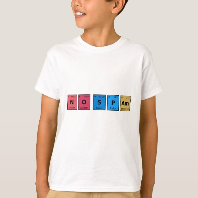 Ingen skräppost Periodic Bord T Shirt (Framsida)