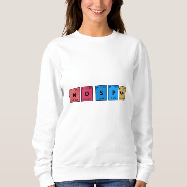 Ingen skräppost Periodiska systemet T Shirt (Framsida)