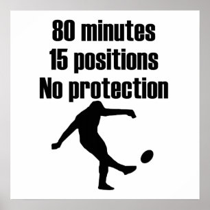 Ingen skyddsRugby Poster