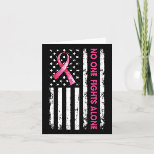 Ingen slåss mot Breast Cancer Ensam Rosa Ribbon Am Kort