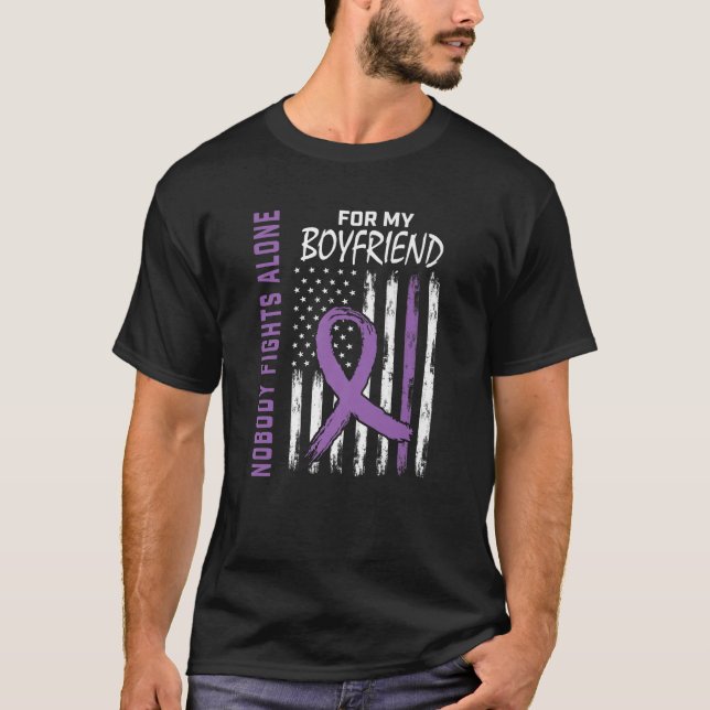Ingen slåss mot Ensam Boykompis Lupus Awareness Am T Shirt (Framsida)
