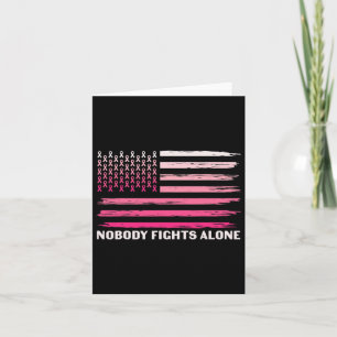 Ingen slåss mot Ensam Breast Cancer USA flagga Ros Kort