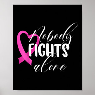 Ingen slåss mot Ensam _ bröstcancer Poster