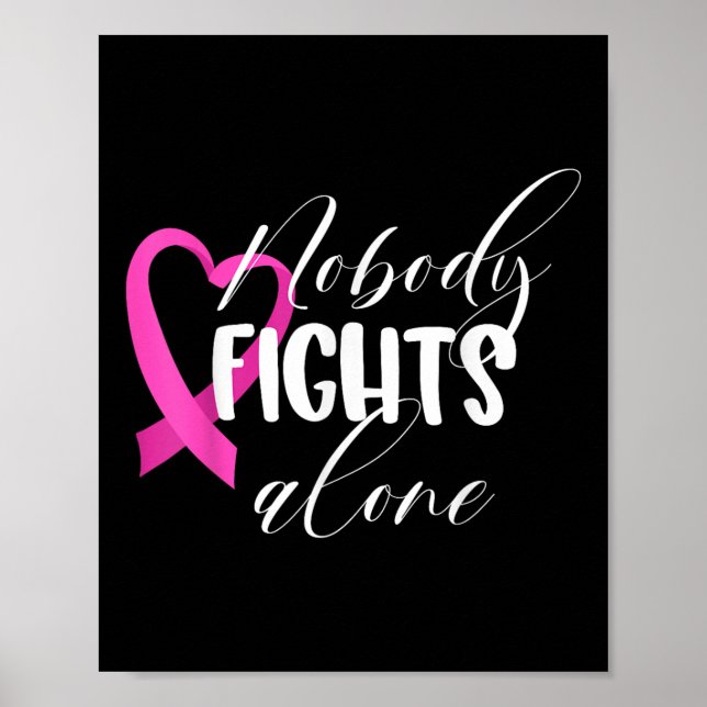 Ingen slåss mot Ensam _ bröstcancer Poster (Framsidan)