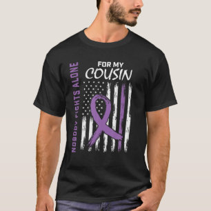 Ingen slåss mot Ensam Cousin Lupus Awareness Ameri T Shirt