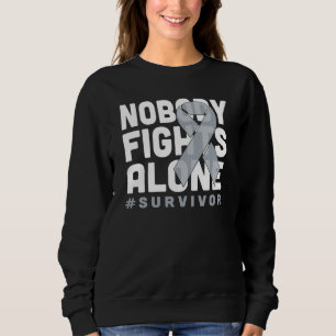 Ingen slåss mot Ensam Grått Ribbon Shirt Lung Canc T