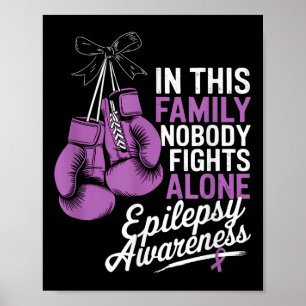 Ingen slåss mot Ensam som boxing Epilepsy Awarenes Poster