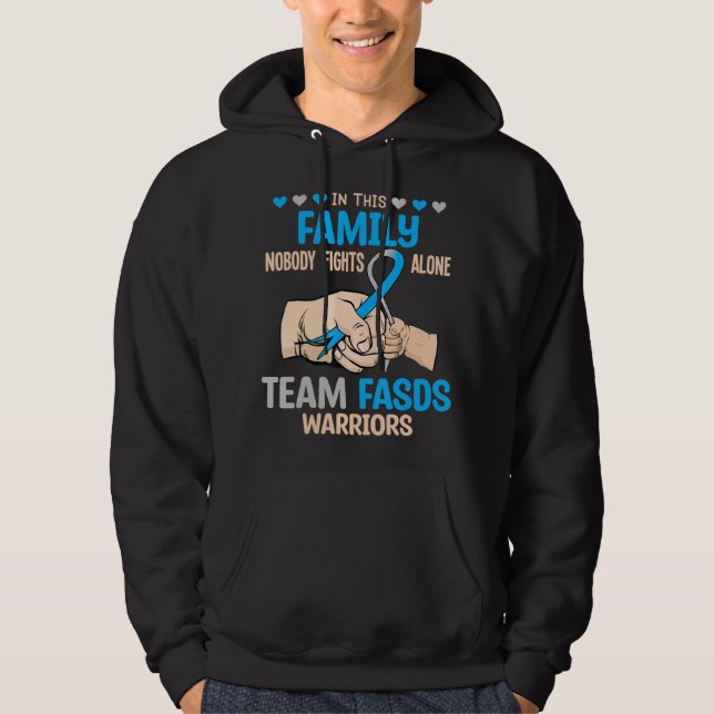Ingen slåss mot Ensam Team för familjematchning Hoodie (Framsida)