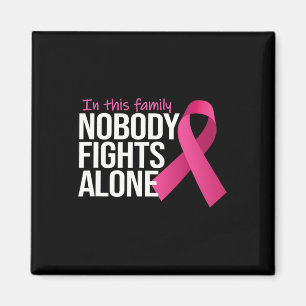 Ingen slåss mot Ensamen Breast Cancer Awareness Fa Magnet