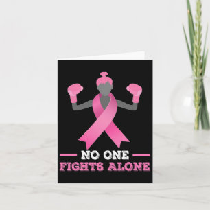 Ingen slåss mot Ensamen Bröstcancer Tee Fighter Kort