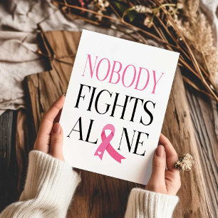 Ingen slåss mot Ensamens Rosa Ribbon Hälsning Kort