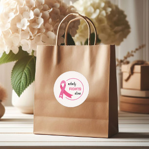 Ingen slåss mot Ensamens Rosa Ribbon Runt Klistermärke