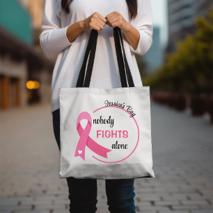 Ingen slåss mot Ensamens Rosa Ribbon Tygkasse