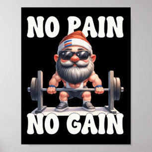 Ingen Smärta Ingen Förstärkning Fitness Tomte Kärl Poster