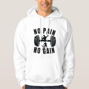 Ingen Smärta Ingen Förstärkning Gym Design Hoodie