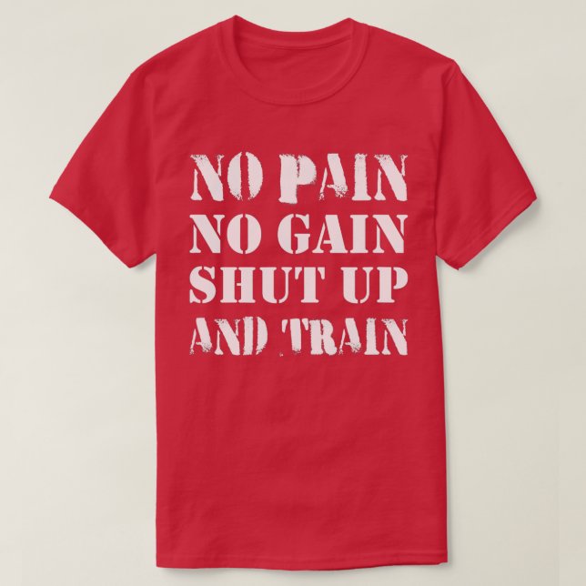 Ingen smärta, ingen grej, käft och regn.. t shirt (Design framsida)