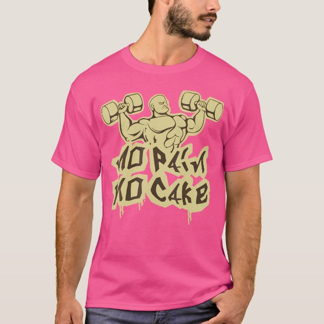 Ingen smärta, ingen kummelträning och boskapsuppby t shirt (Framsida)